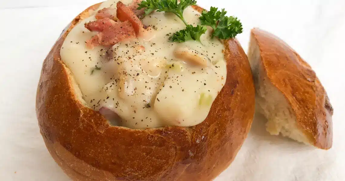 The best way to make Clam Chowder Bread Bowl