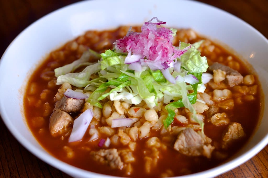 What was pozole originally made with?
